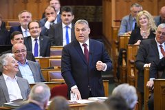 Orbán nagy bejelentése közben MTI Fotó: Kovács Tamás