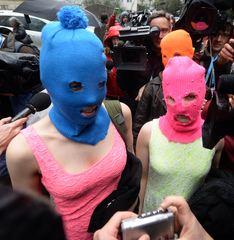 Börtönben ült a Pussy Riot két tagja, ám a szocsi olimpiát is kihasználták tüntetésre. FOTÓ: AFP/ANDREJ ISAKOVIC