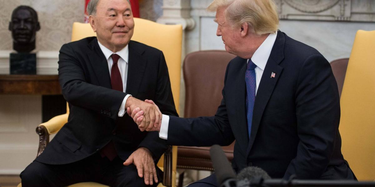 US President Donald Trump meets with Kazakhstan President Nursultan Nazarbayev