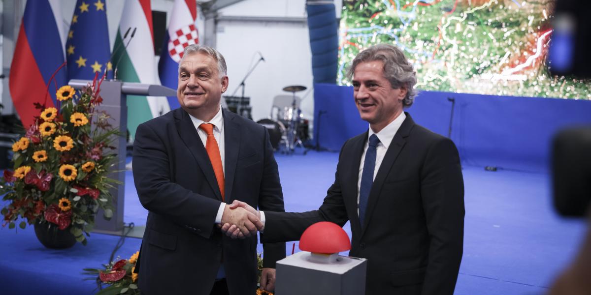 Orbán Viktor kormányfő és Robert Golob szlovén miniszterelnök az északkelet-szlovéniai Cirkovcében