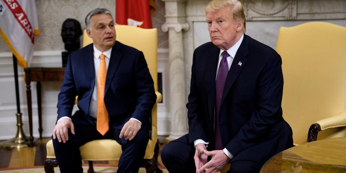 Orbán Viktor és Donald Trump 2023. május 13-án a Fehér Házban