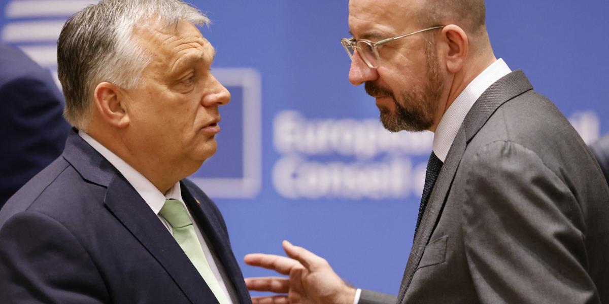 Orbán Viktor miniszterelnök és Charles Michel, az Európai Tanács elnöke