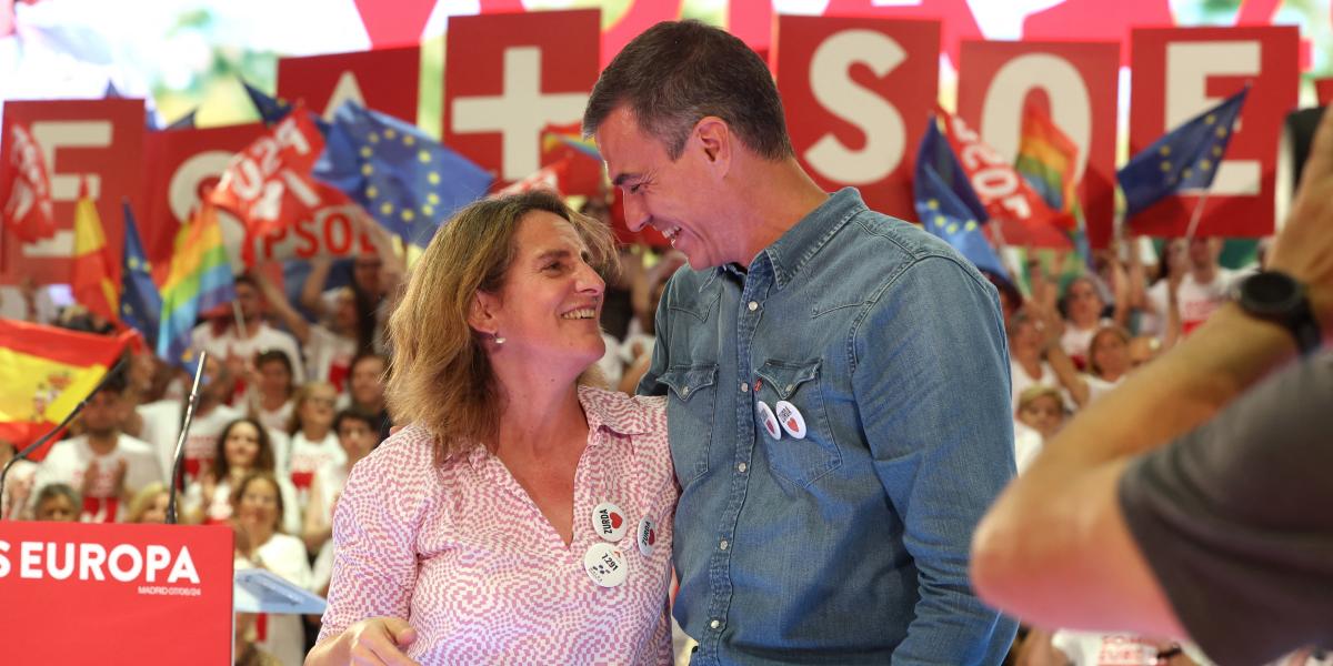 Teresa Ribera Pedro Sánchez miniszterelnökkel június 7-én