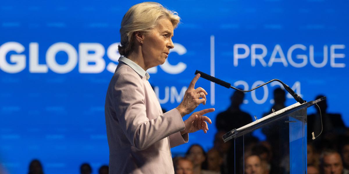 Ursula von der Leyen pénteken a prágai GlobSecen