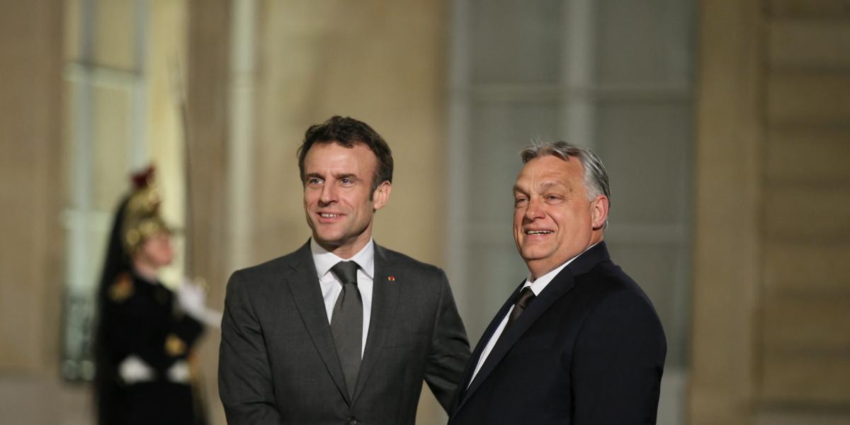 Orbán Viktor miniszterelnök és Emmanuel Macron francia államfő