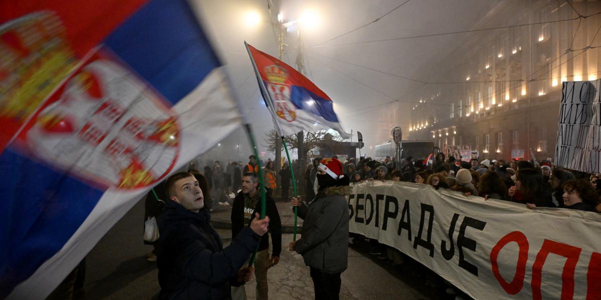 A kormányellenes tüntetések az új évben is folytatódtak a szerb fővárosban