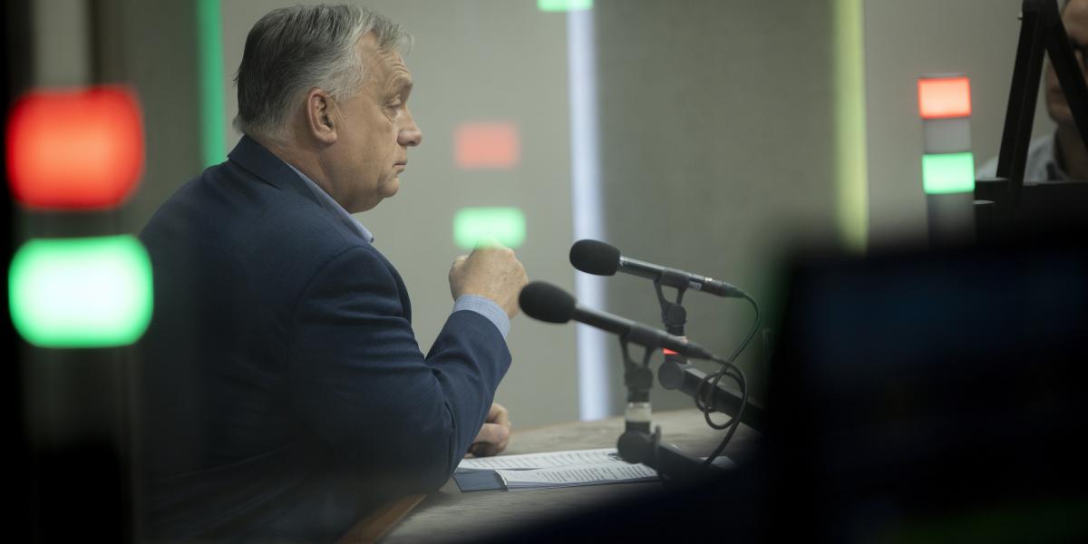 Orbán Viktor miniszterelnök a Kossuth rádió óbudai stúdiójában 2025. január 24-én