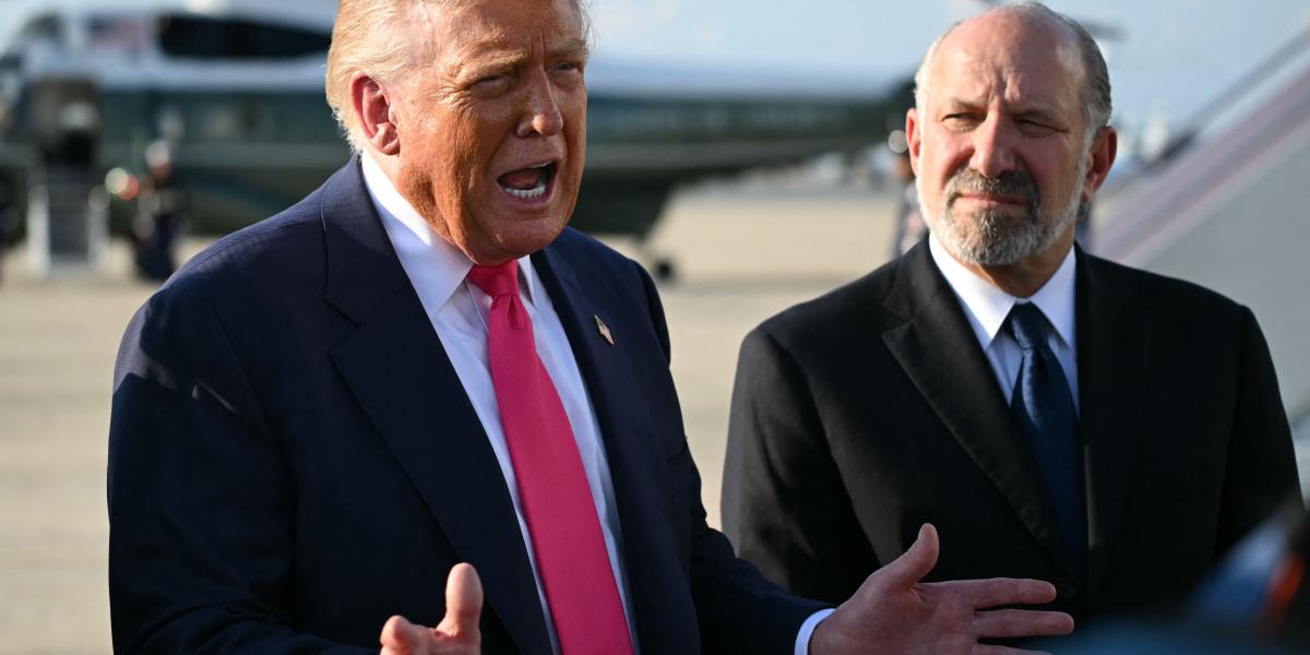 Donald Trump amerikai elnök és Howard Lutnick kereskedelmi miniszter