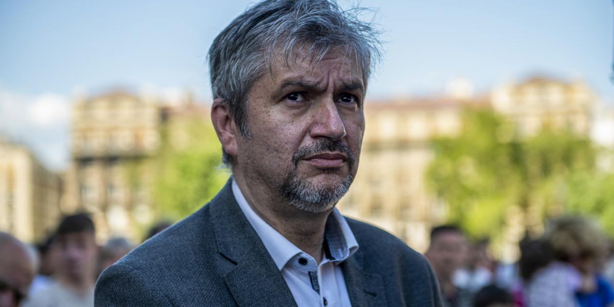 Hadházy Ákos a Kossuth téren május 1-én 