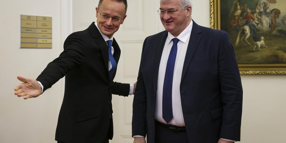 Szijjártó Péter és Andrij Szibiha 2024. szeptember 30-án. Ma már nem ilyen kedélyesek egymással