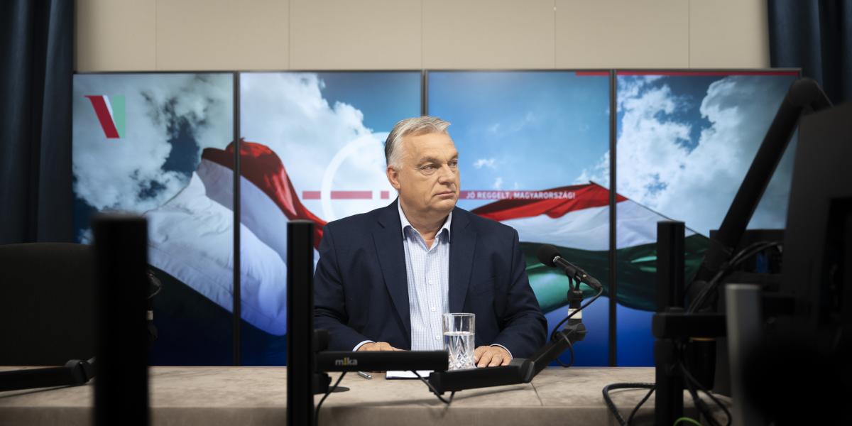 Orbán Viktor miniszterelnök a Kossuth rádió stúdiójában 2025. július 4-én