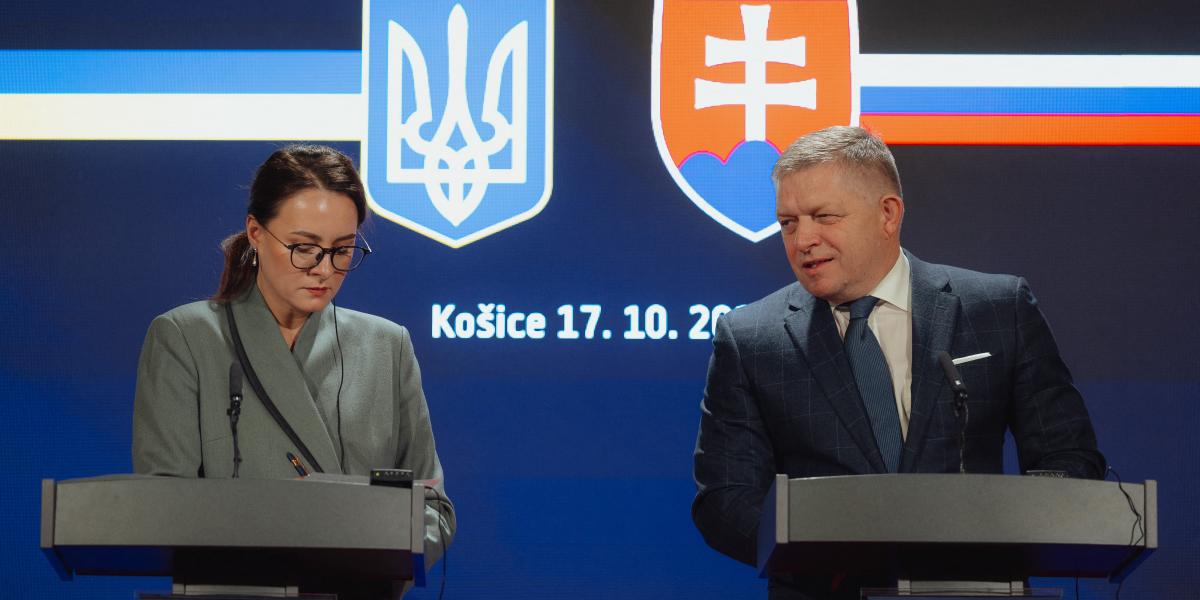 Julija Szviridenko ukrán miniszterelnök pénteken Kassán Robert Ficóval 