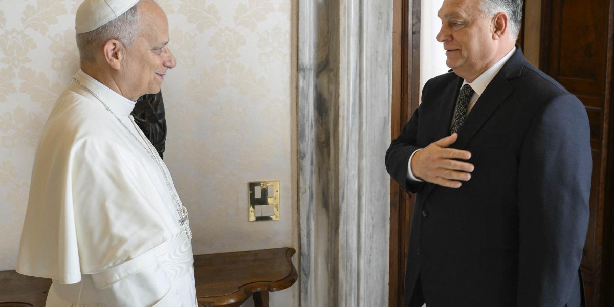 XIV. Leó pápa és Orbán Viktor a Vatikánban október 27-én 