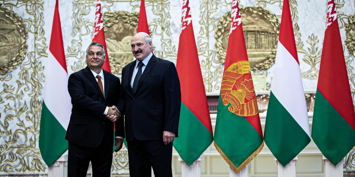 Orbán Viktor és Aljakszandr Lukasenka belarusz elnök Minszkben 2020. június 5-én 