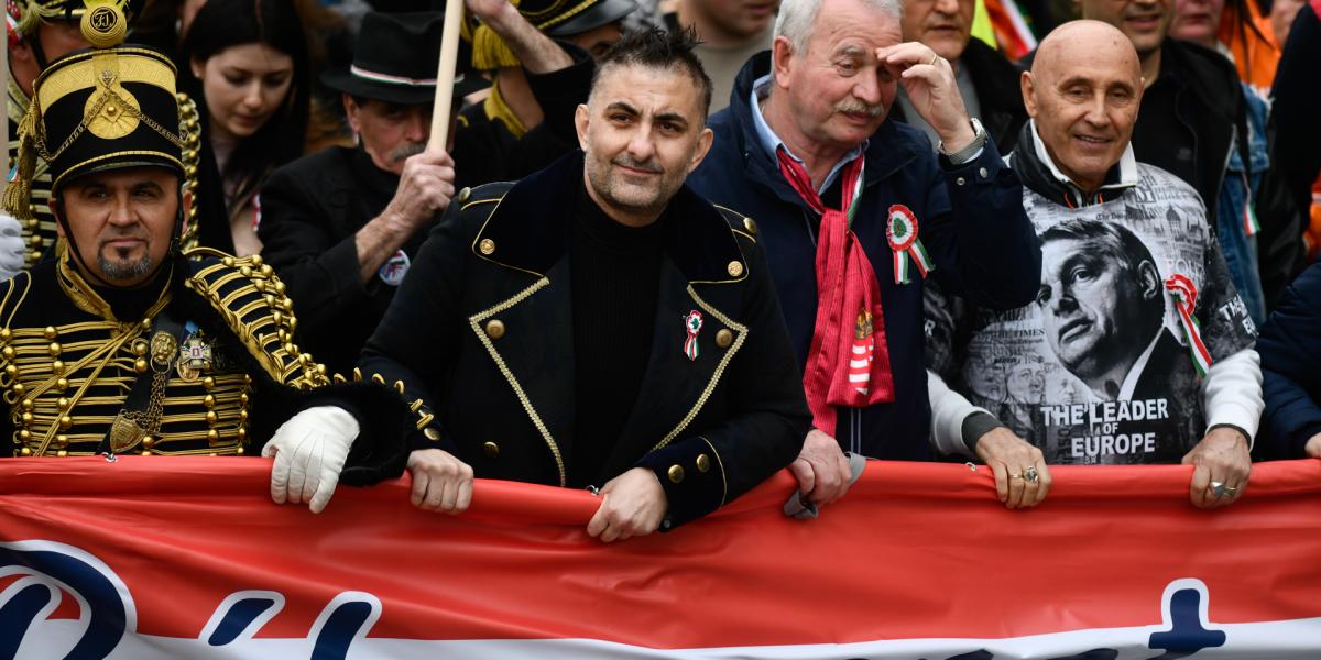 Gáspár Győző a 2022. március 15-i Békemeneten 