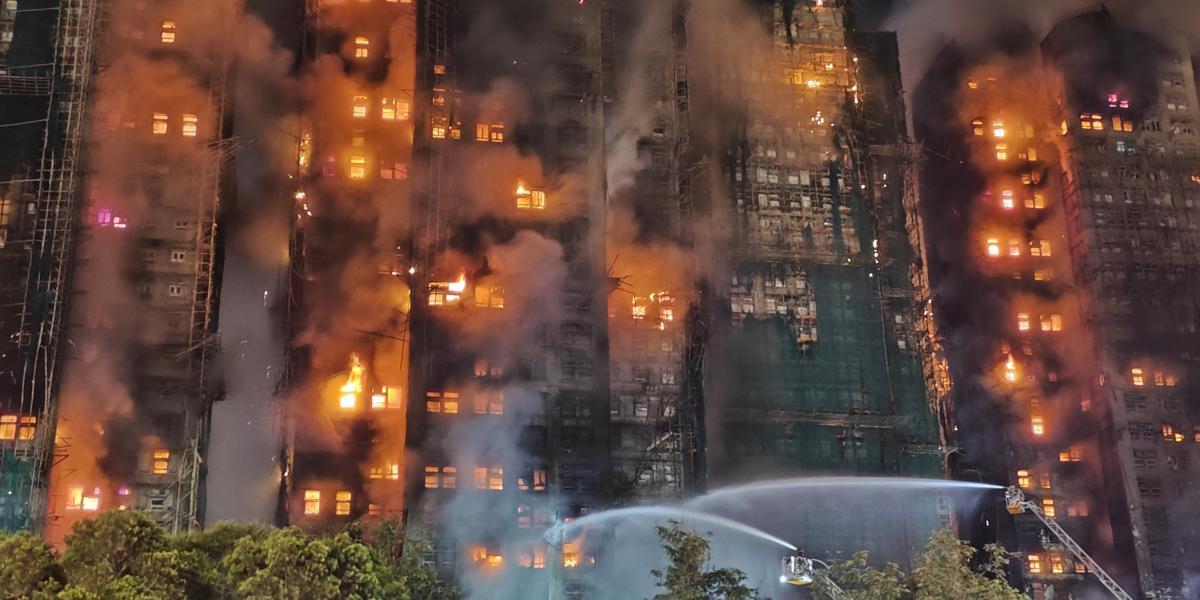 Tűzvész Hongkongban november 26-án 