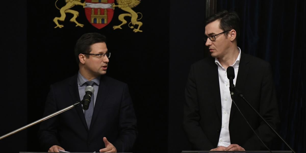 Gulyás Gergely és Karácsony Gergely 2019. december 12-én