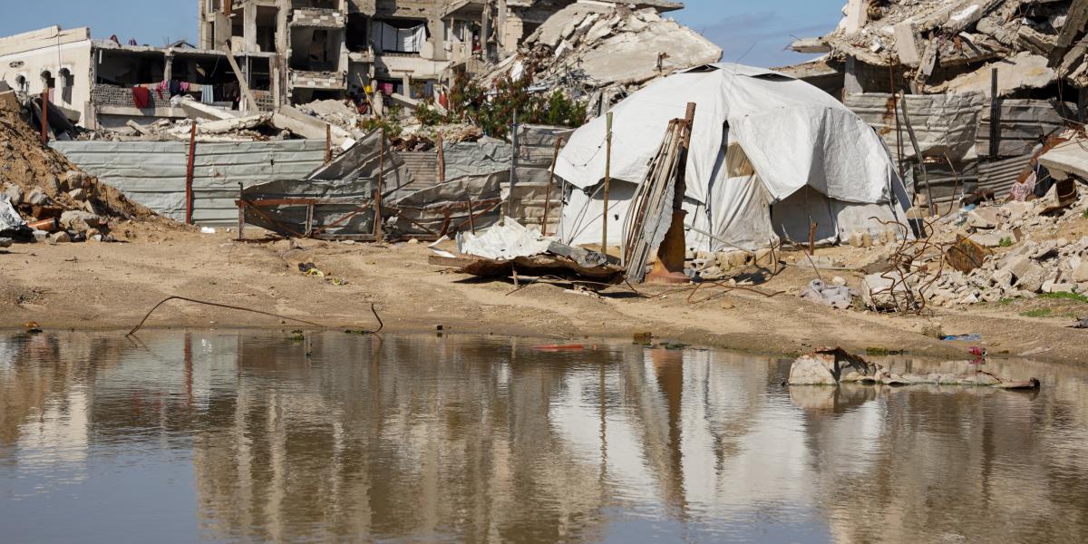 Menekülttábor az észak-gázai Dzsabália városában 2026. január 20-án.