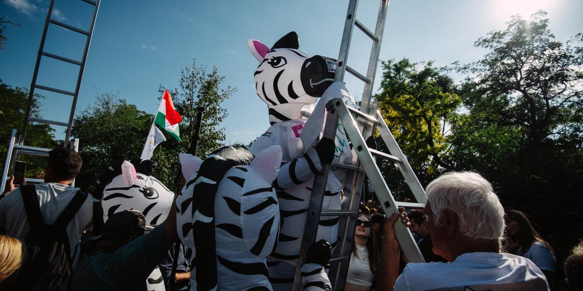 Hadházy Ákos tüntetése Hatvanpusztán, 2025. szeptember 27-én.