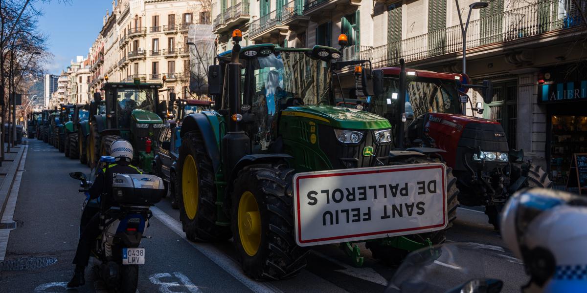 Gazdák tüntetnek Barcelonában február 6-án.