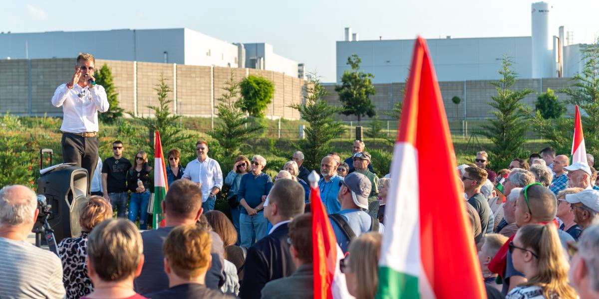 Magyar Péter a Gödön 2024. május 18-án.