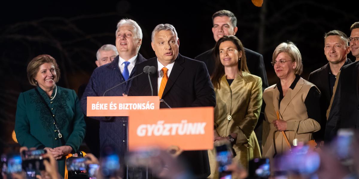 A Fidesz eredményvárója a választások után 2022. április 3-án.