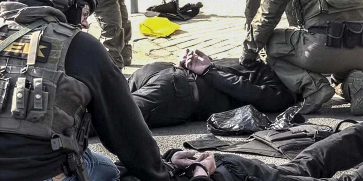  Az ukrán Ocsadbank pénzszállító munkatársainak elfogása március 6-án a Terrorelhárítási Központ felvételén 