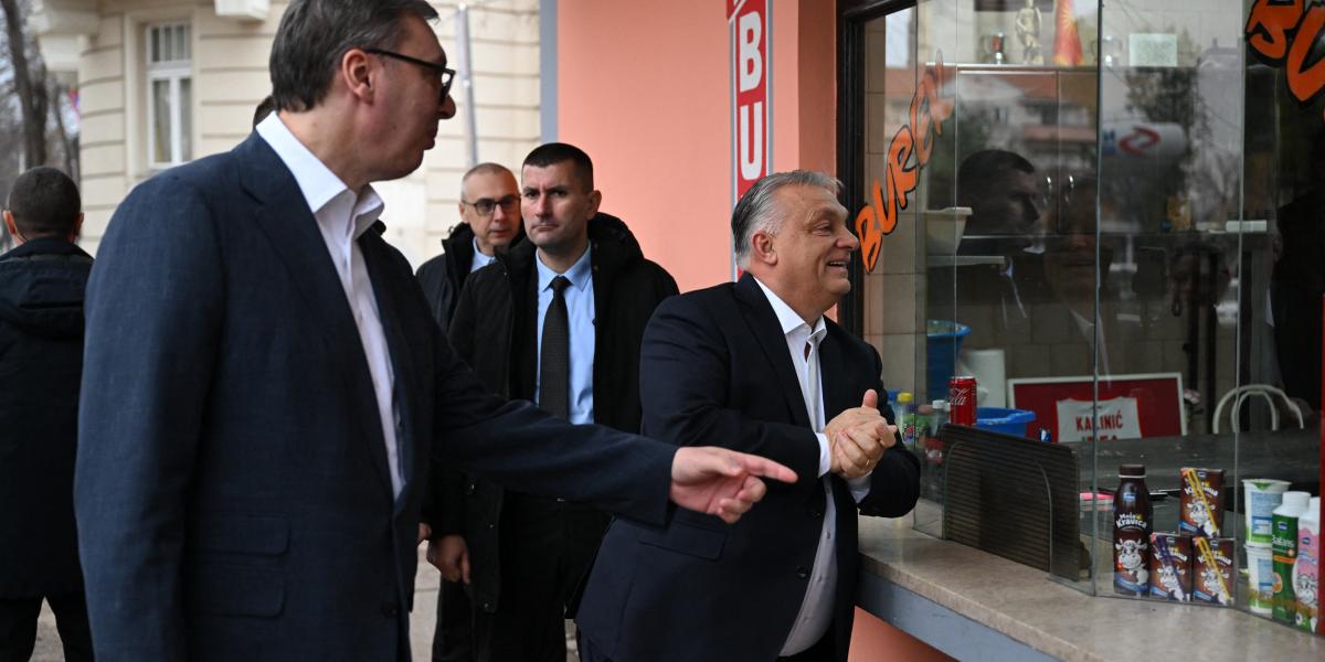 Aleksandar Vucic és Orbán Viktor Szabadkán 2025. november 27-én 