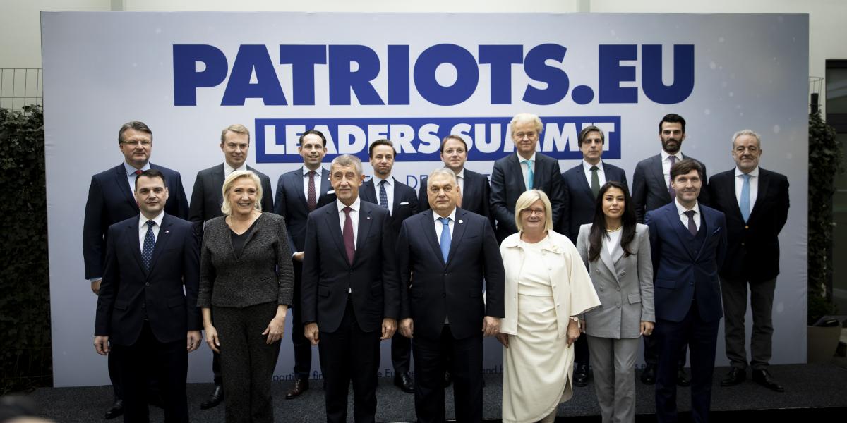 A Patrióták európai párt EU-csúcs előtt tartott vezetői találkozóján Brüsszelben 2025. december 17-én.