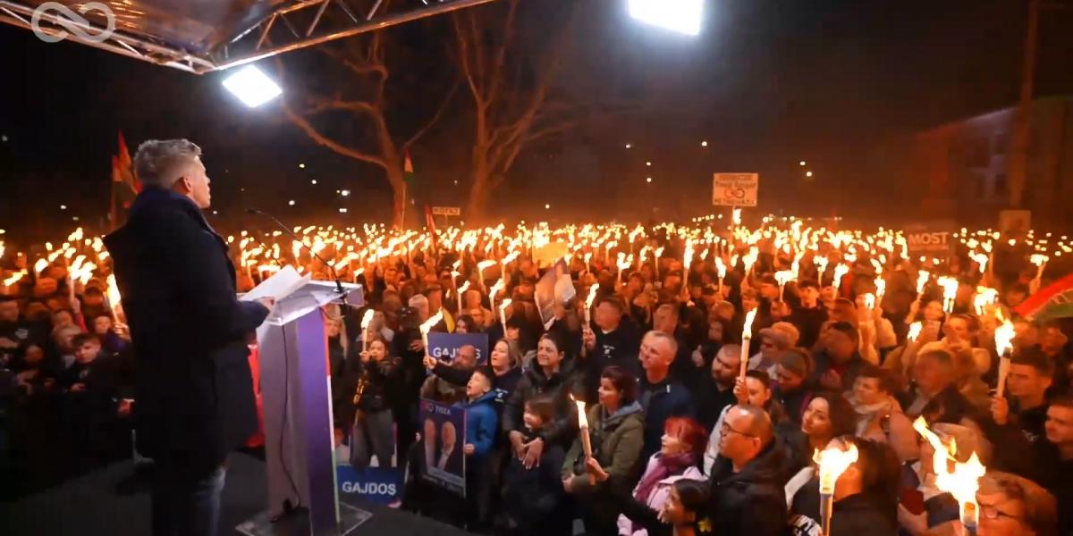 Magyar Péter Nyíregyházán 2026. március 23-án. 