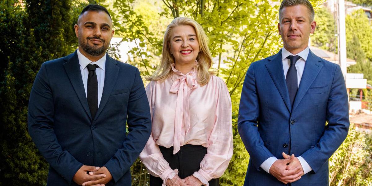 Kőszegi Krisztián, Dr. Hallerné dr. Nagy Anikó alelnök-jelöltek és Magyar Péter 