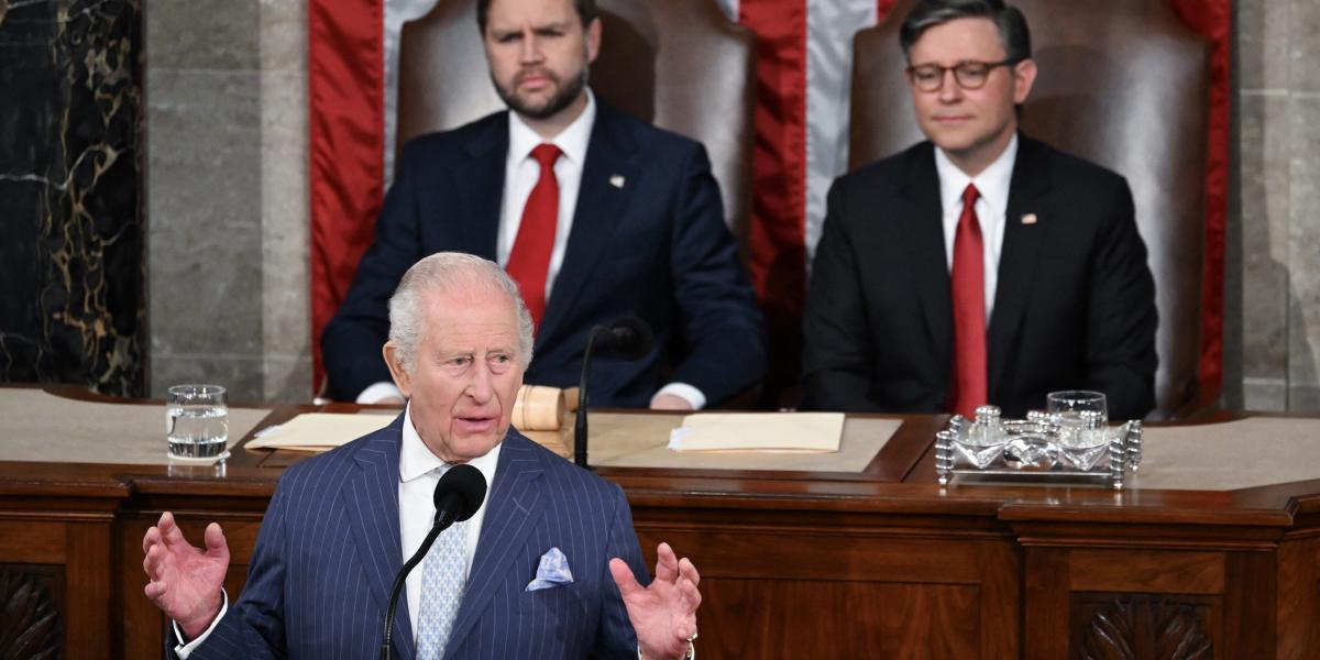 III. Károly brit uralkodó az amerikai kongresszus két házának együttes ülésén