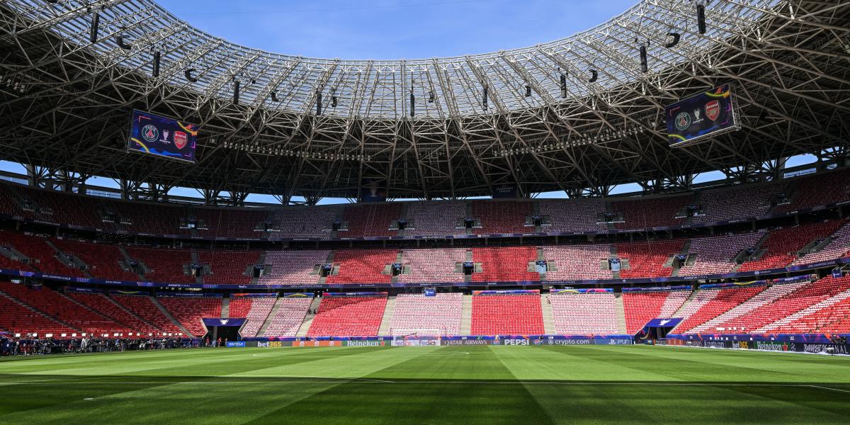 A május 30-ai budapesti UEFA Bajnokok Ligája (BL) labdarúgó döntő helyszíne, a Puskás Aréna 2026. május 29-én