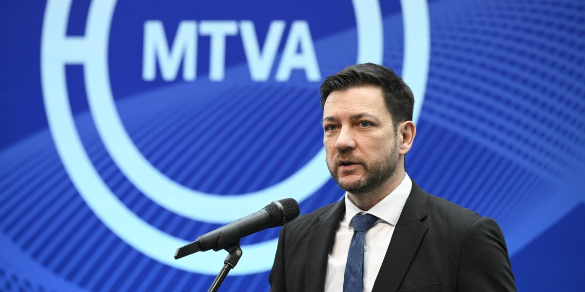 Papp Dániel a magyar sajtó napja alkalmából rendezett díjátadó ünnepségen 2026. március 11-én 