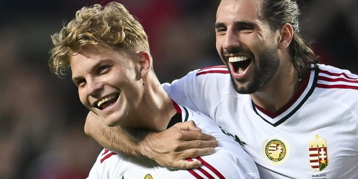 Schäfer András és Szoboszlai Dominik gólöröme