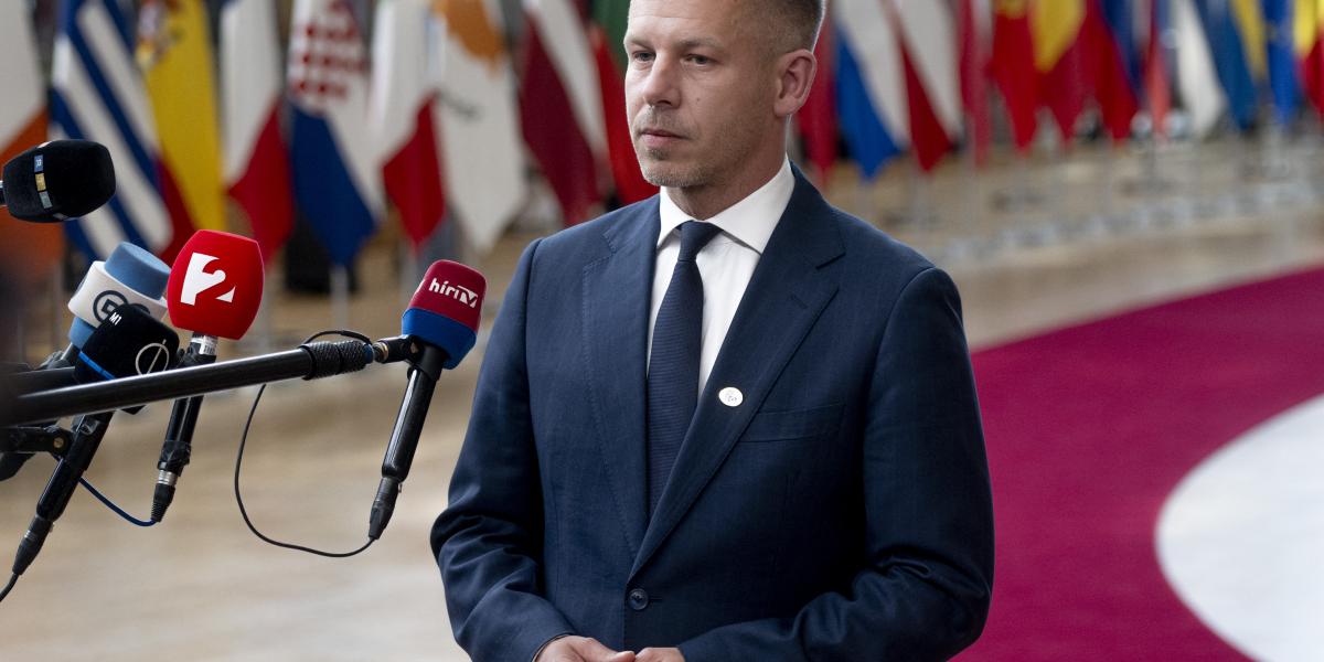 Magyar Péter, az Európai Tanács brüsszeli csúcstalálkozója előtt, 2026. június 18-án