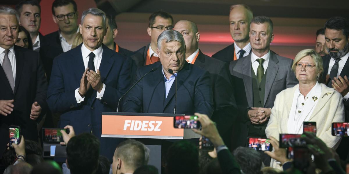 A Fidesz párt eredményváró eseménye a Bálnában, ahol Orbán Viktor elismerte választási vereségét 2026. április 12-én