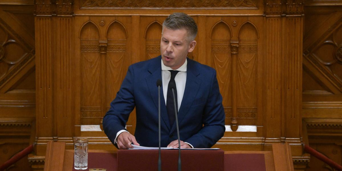 Magyar Péter napirend előtt szólal fel az Országgyűlés rendkívüli ülésén augusztus 27-én 