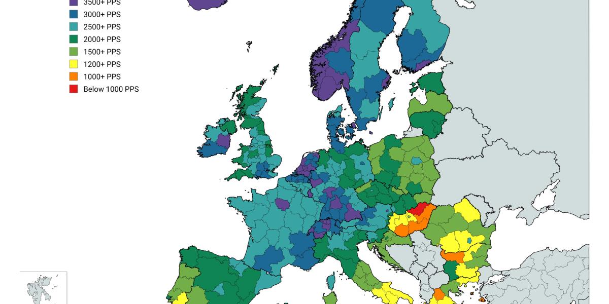 vásárlóerő-paritáson mérve, Magyarország Európa mélypontja