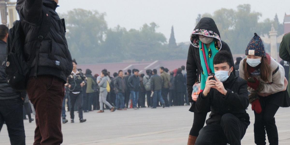 A pekingi szmoghelyzet ismét aggasztóvá vált, maszk nélkül elviselhetetlen a levegő FOTÓ: EUROPRESS/GETTY IMAGES/CHINAFOTOPRESS