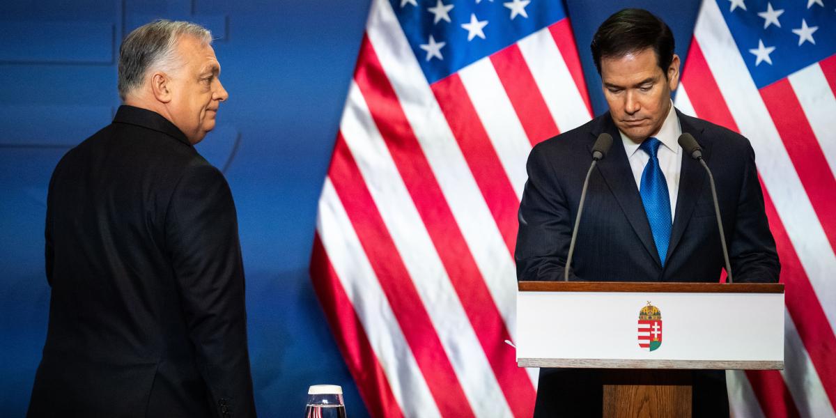 Orbán Viktor akkori magyar miniszterelnök 2026. február 16-án Budapesten Marco Rubio amerikai külügyminiszterrel