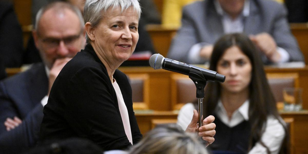Lannert Judit oktatási és gyermekügyi miniszter felszólal az Országgyűlés plenáris ülésén