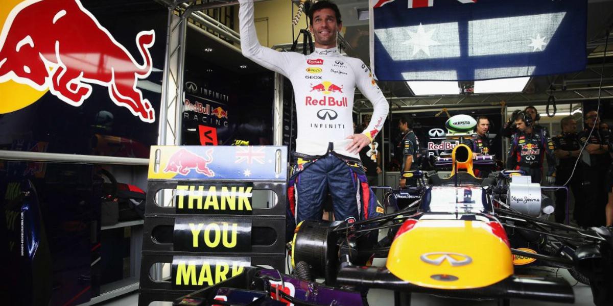 Mark Webber búcsúja a csapattárs, Sebastian Vettel árnyékában FOTÓ: EUROPRESS/GETTY IMAGES/MARK THOMPSON