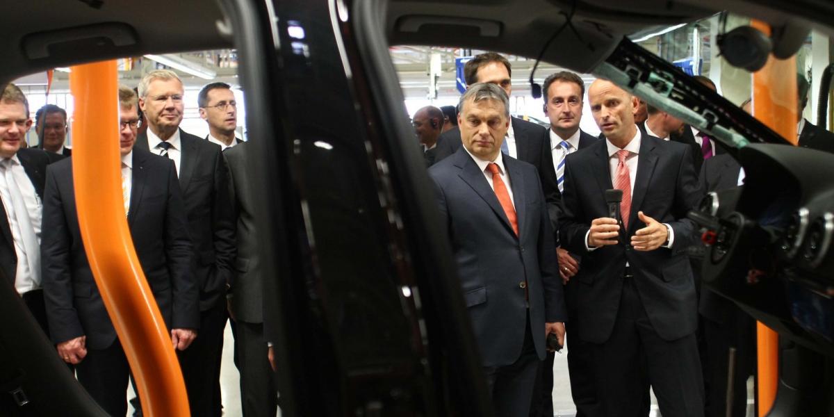 Orbán Viktor az Audi gyár átadásán 2013-ban - Népszava fotó