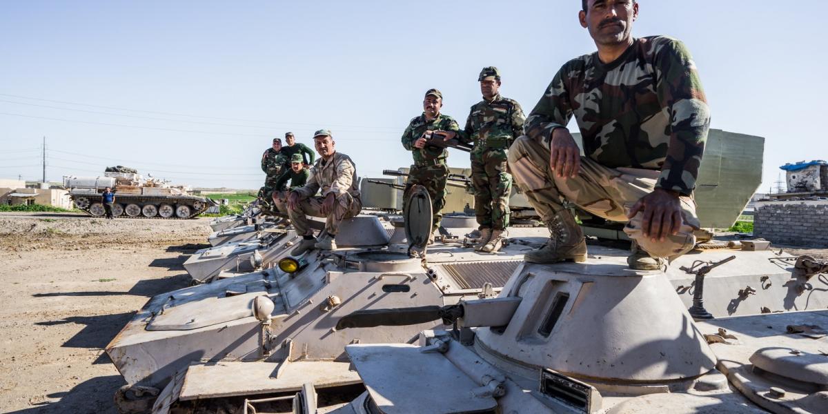 Kurd pesmerga harcosok készülnek bevetésre FOTÓ: EUROPRESS/GETTY IMAGES/GILES CLARKE