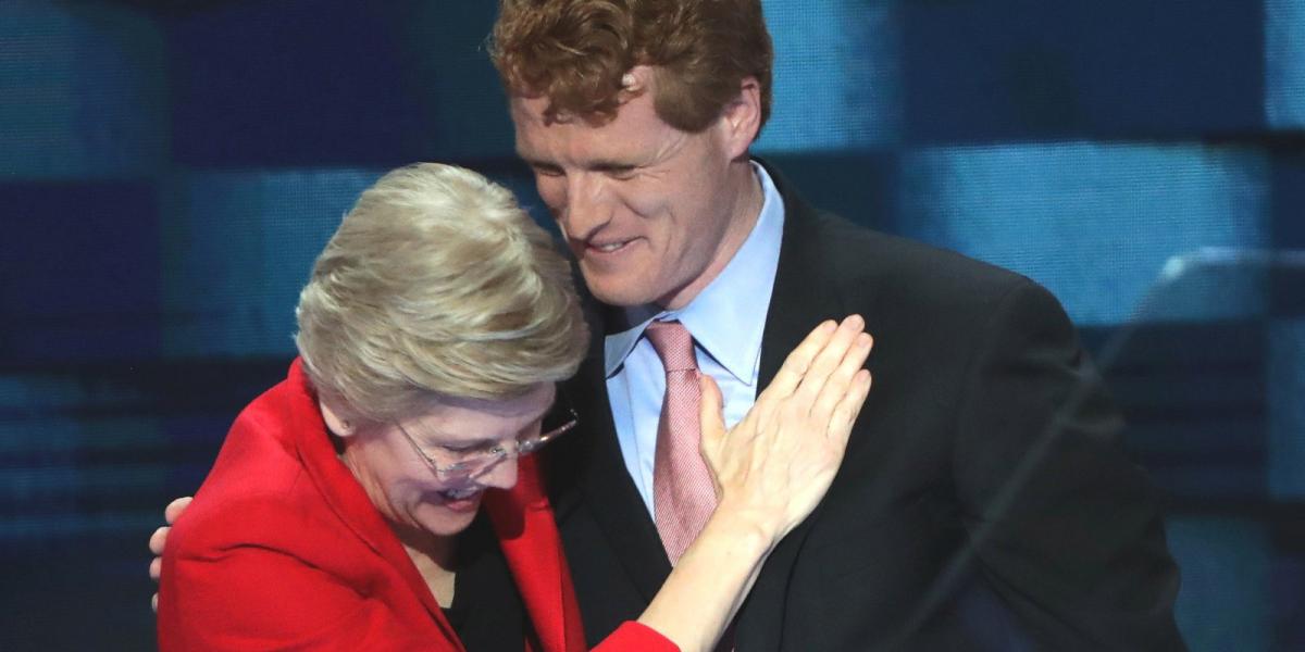 Joe Kennedy III. és Elizabeth Warren a demokrata konvención FOTÓ: EUROPRESS/GETTY IMAGES/ALEX WONG