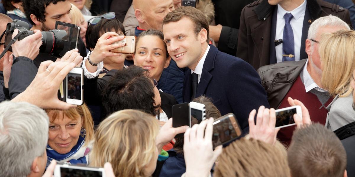 Macron a rajongók gyűrűjében FOTÓ: Sylvain Lefevre/Getty Images