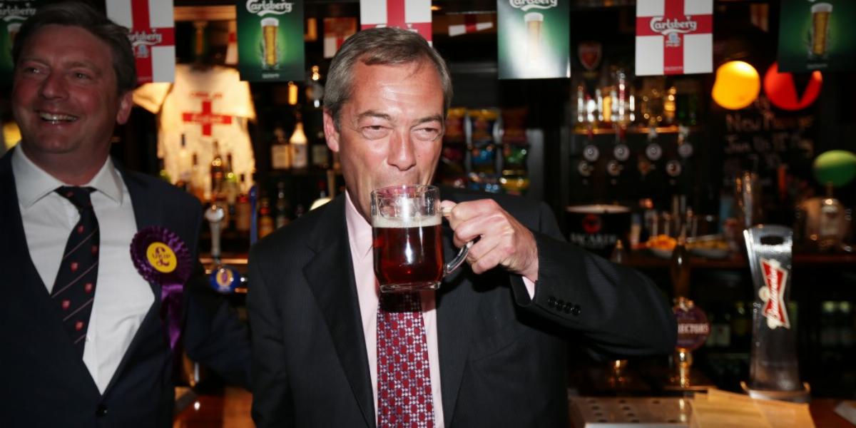 A brit UKIP vezetője, Nigel Farage ünnepelhetett FOTÓ: EUROPRESS/GETTY IMAGES/PETER MACDIARMID