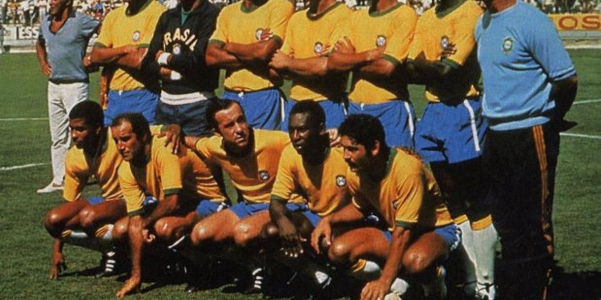   Az álomcsapat: Állnak: Carlos Alberto, Felix, Brito, Piazza, Cloldoaldo, Everaldo. Guggolnak: Jairzinho, Gerson, Tostao, Pelé,