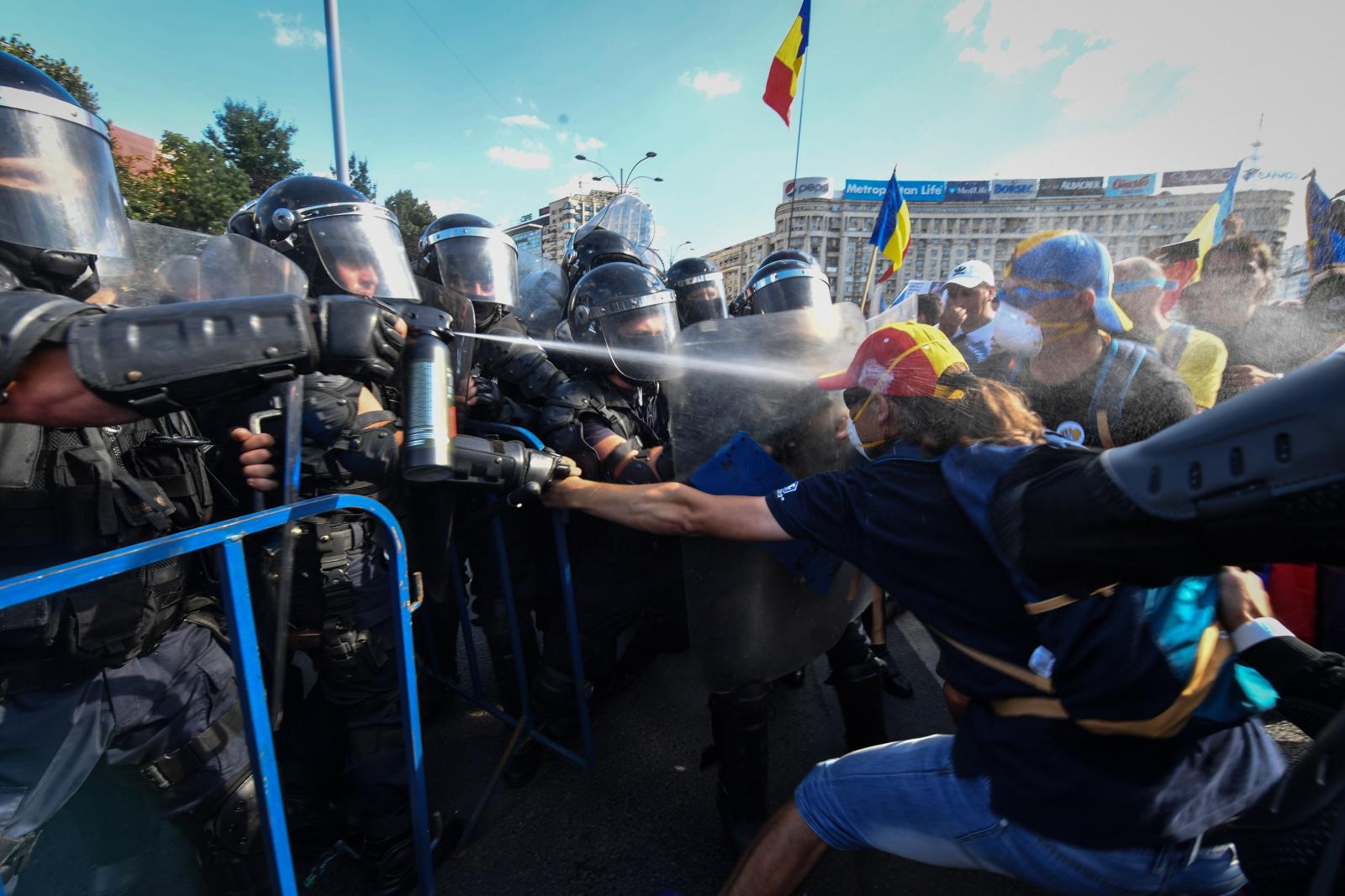 Bukaresti demonstráció augusztus 10-én.